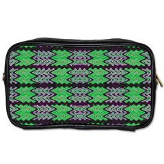 Pattern Tile Green Purple Toiletries Bags by BrightVibesDesign