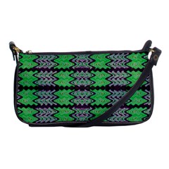 Pattern Tile Green Purple Shoulder Clutch Bags by BrightVibesDesign