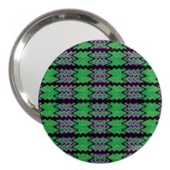 Pattern Tile Green Purple 3  Handbag Mirrors by BrightVibesDesign