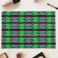 Pattern Tile Green Purple Cosmetic Bag (xxl)  by BrightVibesDesign