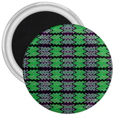 Pattern Tile Green Purple 3  Magnets by BrightVibesDesign