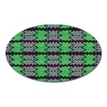 Pattern Tile Green Purple Oval Magnet Front