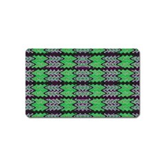 Pattern Tile Green Purple Magnet (name Card) by BrightVibesDesign