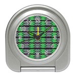 Pattern Tile Green Purple Travel Alarm Clocks Front