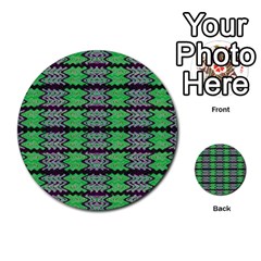 Pattern Tile Green Purple Multi-purpose Cards (round)  by BrightVibesDesign