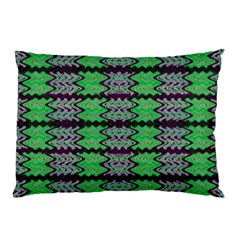 Pattern Tile Green Purple Pillow Case by BrightVibesDesign