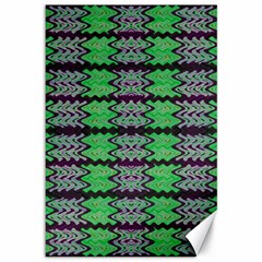 Pattern Tile Green Purple Canvas 12  X 18   by BrightVibesDesign