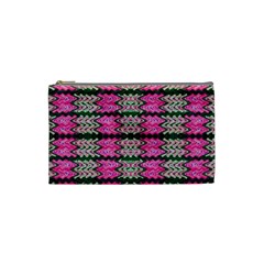 Pattern Tile Pink Green White Cosmetic Bag (small)  by BrightVibesDesign