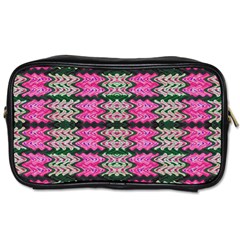 Pattern Tile Pink Green White Toiletries Bags by BrightVibesDesign