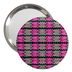 Pattern Tile Pink Green White 3  Handbag Mirrors by BrightVibesDesign