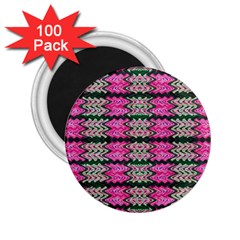 Pattern Tile Pink Green White 2 25  Magnets (100 Pack)  by BrightVibesDesign