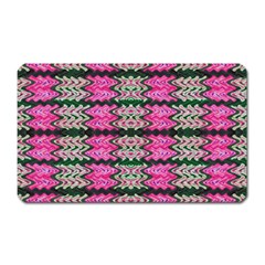 Pattern Tile Pink Green White Magnet (rectangular) by BrightVibesDesign