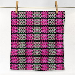 Pattern Tile Pink Green White Face Towel by BrightVibesDesign