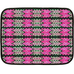 Pattern Tile Pink Green White Double Sided Fleece Blanket (mini)  by BrightVibesDesign