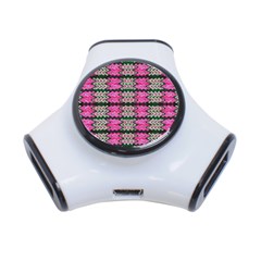 Pattern Tile Pink Green White 3-port Usb Hub by BrightVibesDesign