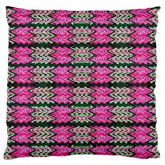 Pattern Tile Pink Green White Large Flano Cushion Case (one Side) by BrightVibesDesign