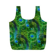 Emerald Boho Abstract Full Print Recycle Bags (m)  by KirstenStar