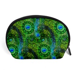 Emerald Boho Abstract Accessory Pouches (large)  by KirstenStar