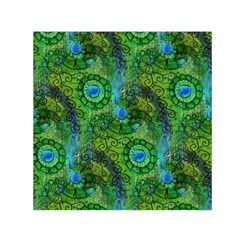 Emerald Boho Abstract Small Satin Scarf (square) by KirstenStar