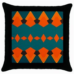 Rhombus And Other Shapes                                                                      			throw Pillow Case (black) by LalyLauraFLM