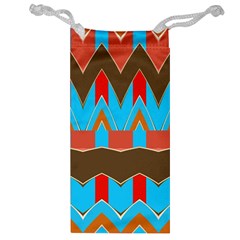 Blue Brown Chevrons                                                                       Jewelry Bag