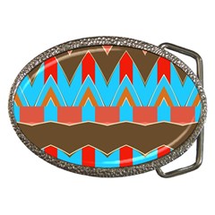 Blue Brown Chevrons                                                                       			belt Buckle by LalyLauraFLM