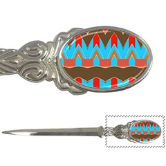 Blue Brown Chevrons                                                                       			letter Opener by LalyLauraFLM