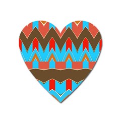 Blue Brown Chevrons                                                                       			magnet (heart) by LalyLauraFLM