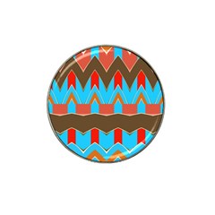 Blue Brown Chevrons                                                                       			hat Clip Ball Marker by LalyLauraFLM