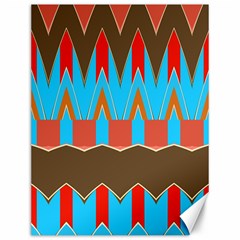 Blue Brown Chevrons                                                                       			canvas 12  X 16  by LalyLauraFLM