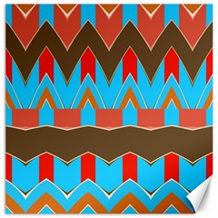 Blue Brown Chevrons                                                                       			canvas 20  X 20  by LalyLauraFLM