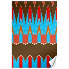 Blue Brown Chevrons                                                                       			canvas 20  X 30  by LalyLauraFLM