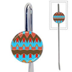 Blue Brown Chevrons                                                                       			book Mark by LalyLauraFLM