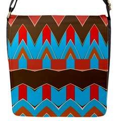 Blue Brown Chevrons                                                                       			flap Closure Messenger Bag (s) by LalyLauraFLM