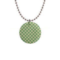 Crisscross Pastel Green Beige Button Necklaces