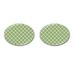 Crisscross Pastel Green Beige Cufflinks (oval) by BrightVibesDesign