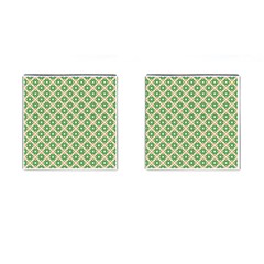 Crisscross Pastel Green Beige Cufflinks (square) by BrightVibesDesign