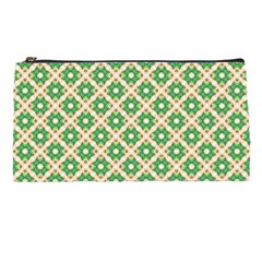 Crisscross Pastel Green Beige Pencil Cases