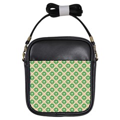 Crisscross Pastel Green Beige Girls Sling Bags