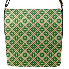 Crisscross Pastel Green Beige Flap Messenger Bag (S)