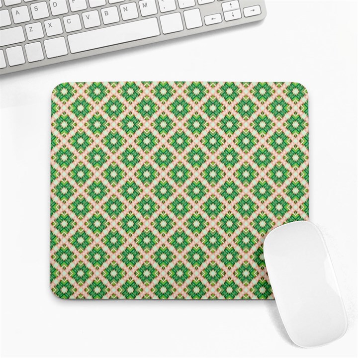 Crisscross Pastel Green Beige Large Mousepads