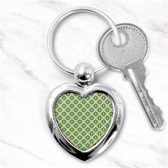 Crisscross Pastel Green Beige Key Chains (Heart) 