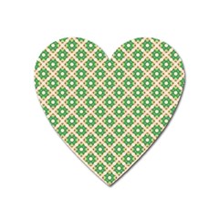 Crisscross Pastel Green Beige Heart Magnet by BrightVibesDesign