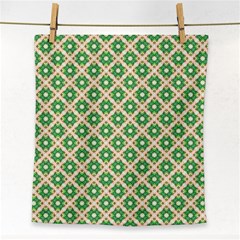 Crisscross Pastel Green Beige Face Towel