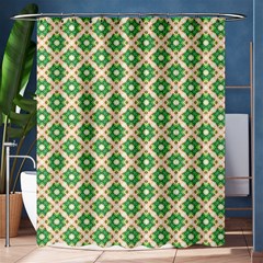 Crisscross Pastel Green Beige Shower Curtain 60  x 72  (Medium) 