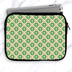 Crisscross Pastel Green Beige Apple iPad 2/3/4 Zipper Cases