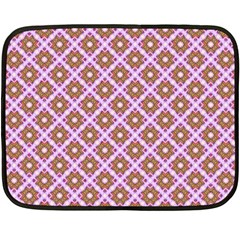 Crisscross Pastel Pink Yellow Double Sided Fleece Blanket (mini)  by BrightVibesDesign