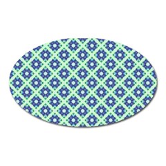 Crisscross Pastel Turquoise Blue Oval Magnet by BrightVibesDesign