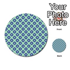 Crisscross Pastel Turquoise Blue Multi-purpose Cards (round)  by BrightVibesDesign