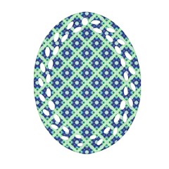 Crisscross Pastel Turquoise Blue Ornament (oval Filigree) 